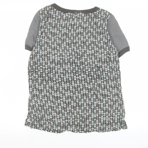 Sandwich Womens Grey Floral Short Sleeve Viscose T-Shirt Size 4