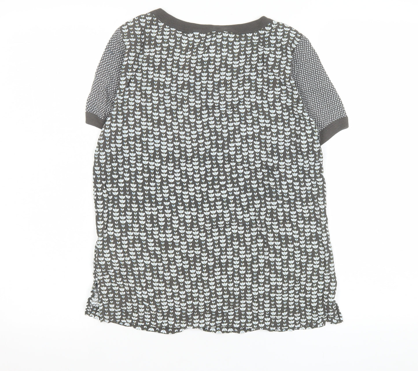 Sandwich Womens Grey Floral Short Sleeve Viscose T-Shirt Size 4