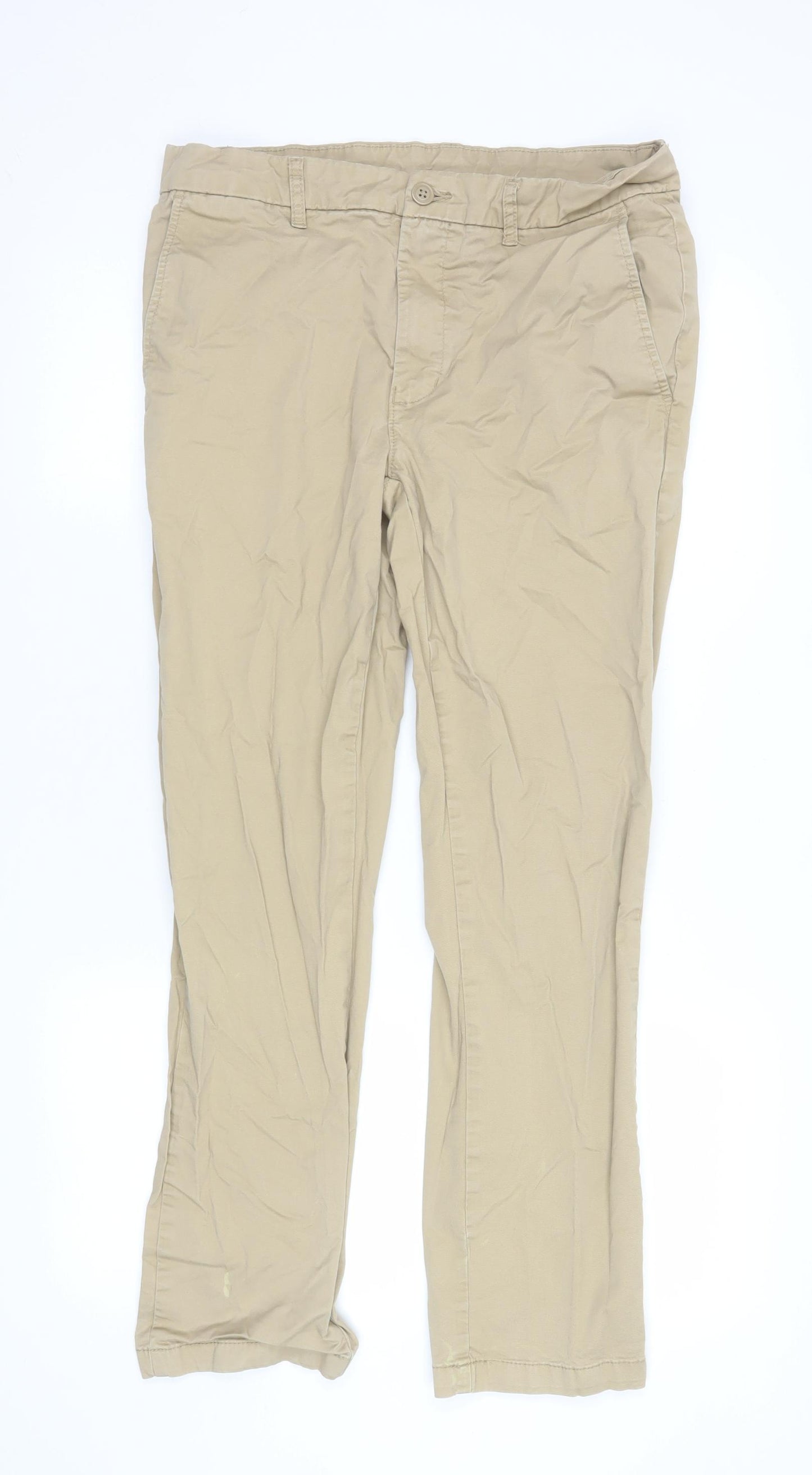 Dunnes Stores Men's Beige Chino Trousers 32W 31L Cotton Stretch