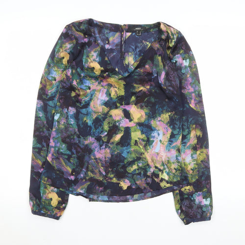 Mexx Women’s Multicoloured V-Neck Long Sleeve Chiffon Blouse UK 6