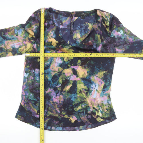 Mexx Women’s Multicoloured V-Neck Long Sleeve Chiffon Blouse UK 6