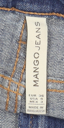 Mango Jeans Women Blue Cut-Off Denim Shorts Size 8 UK