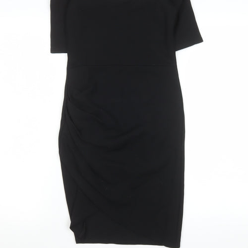 River Island Women’s Black Off Shoulder Bodycon Dress Size 10