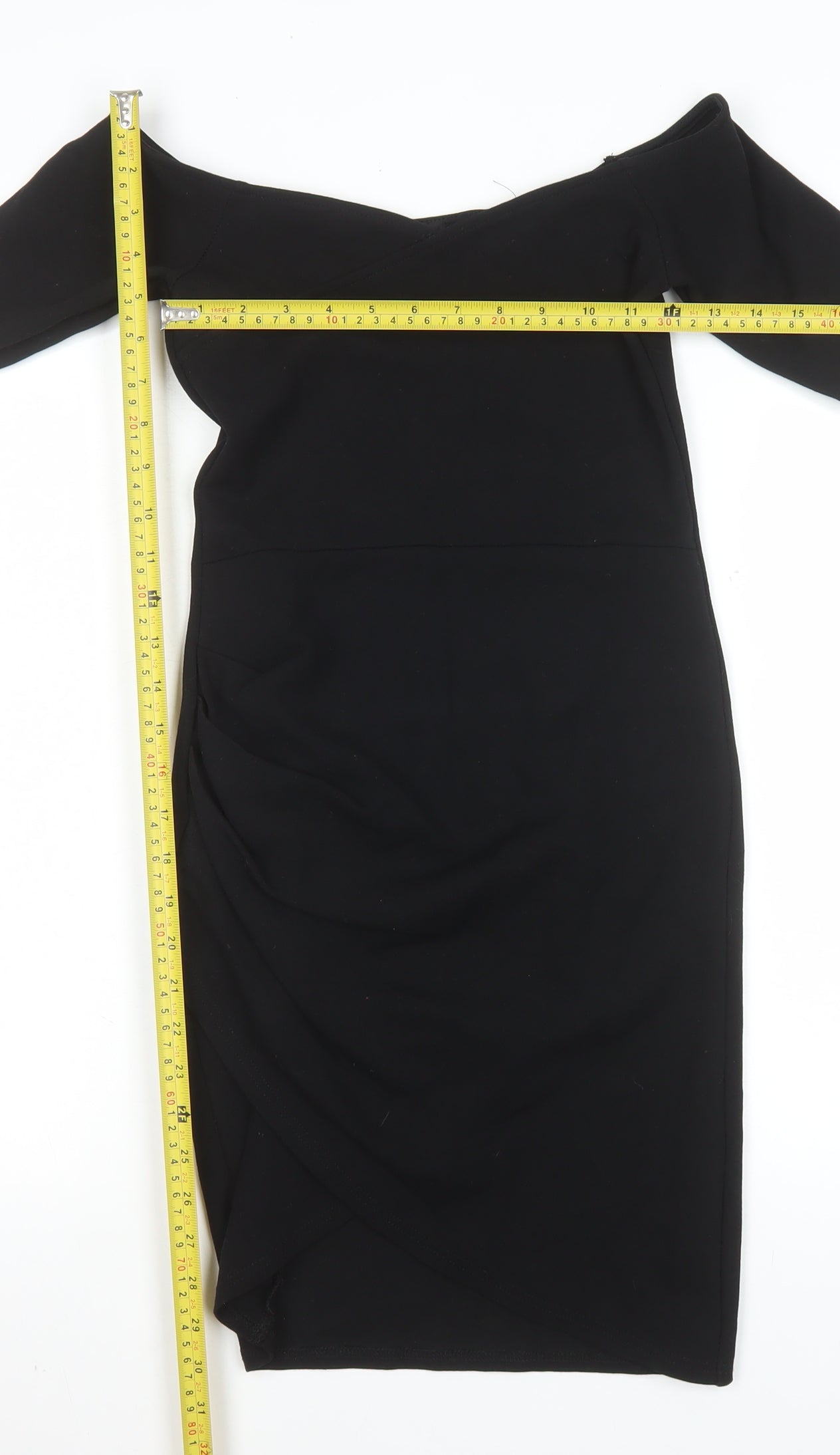 River Island Women’s Black Off Shoulder Bodycon Dress Size 10