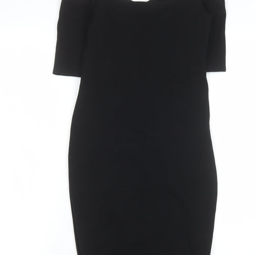 River Island Women’s Black Off Shoulder Bodycon Dress Size 10