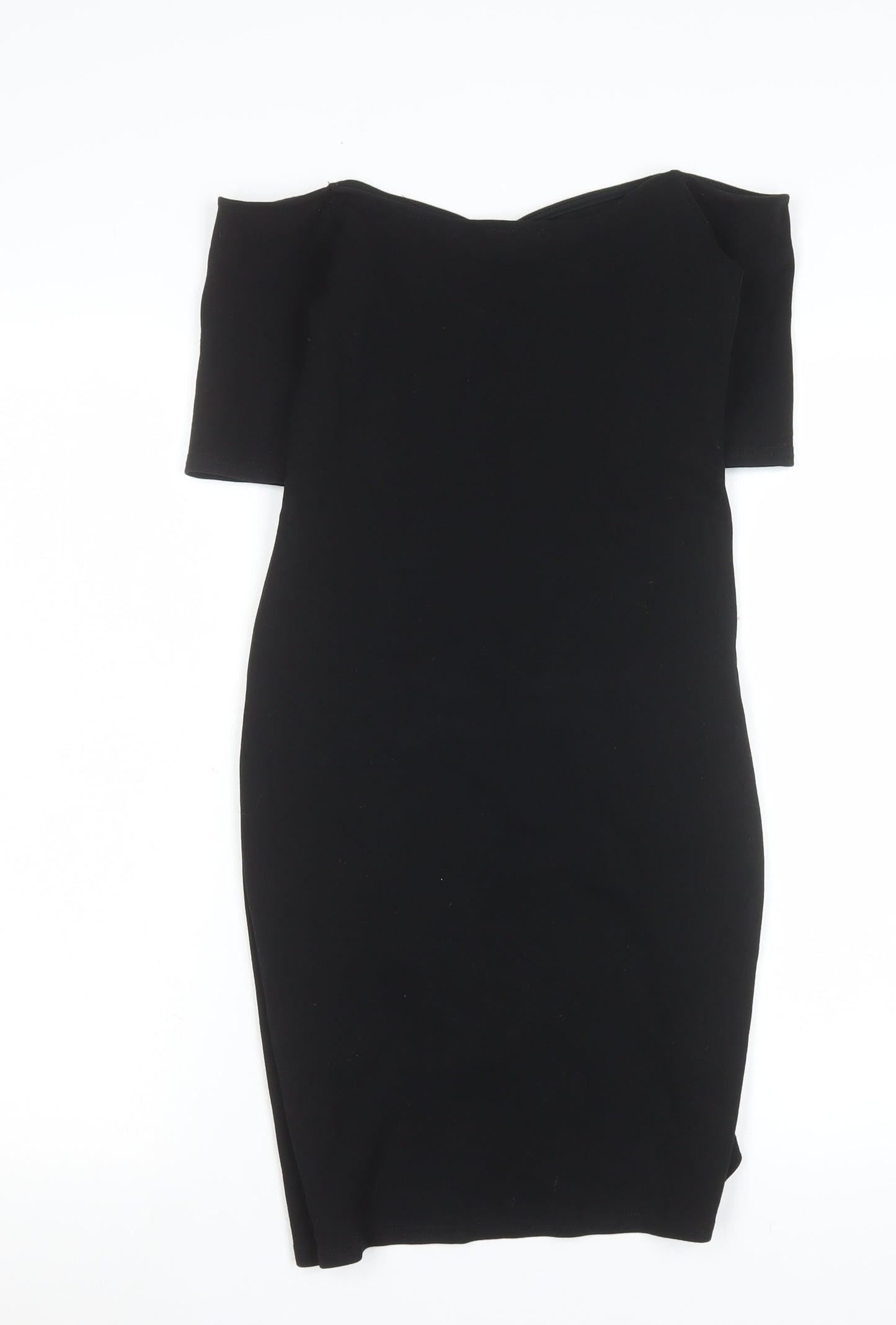 River Island Women’s Black Off Shoulder Bodycon Dress Size 10