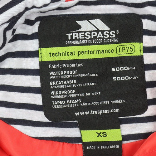Trespass Womens Red Waterproof Hooded Anorak Jacket XS