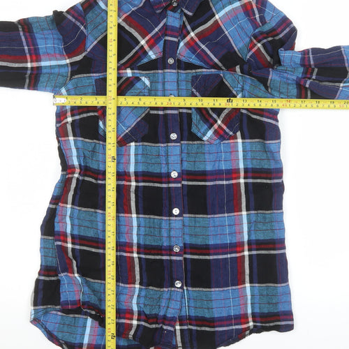 Dorothy Perkins Womens Multicoloured Checked Cotton Button-Up Shirt Size 10
