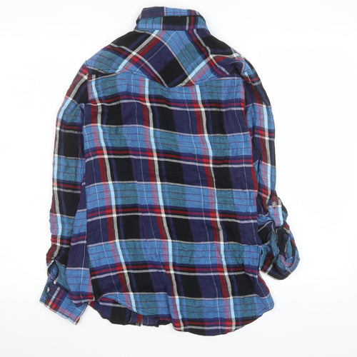 Dorothy Perkins Womens Multicoloured Checked Cotton Button-Up Shirt Size 10