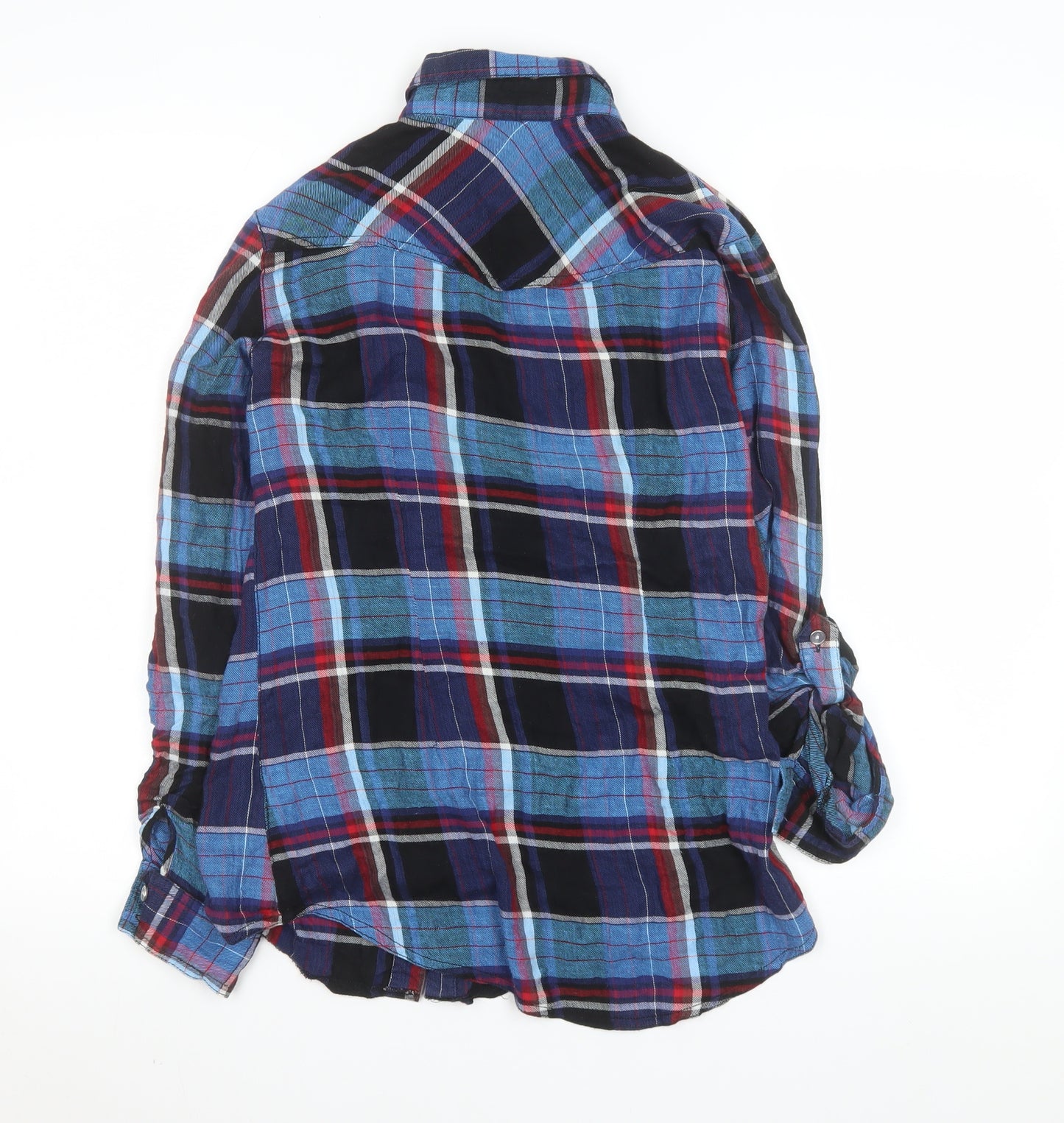 Dorothy Perkins Womens Multicoloured Checked Cotton Button-Up Shirt Size 10