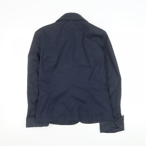 ONLY Women's Blue Cotton Blazer Jacket Size 10 Tailored Workwear