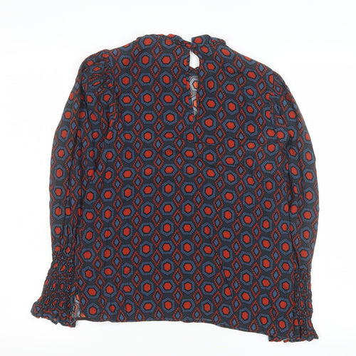 Zara Women Multicoloured Geometric Viscose Long Sleeve Blouse XS