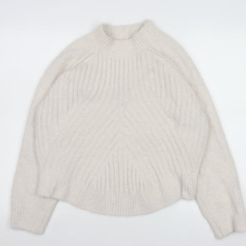 Gallery Women Ivory High Neck Knit Pullover Jumper Size 14
