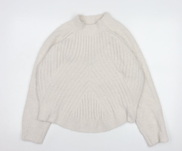 Gallery Women Ivory High Neck Knit Pullover Jumper Size 14