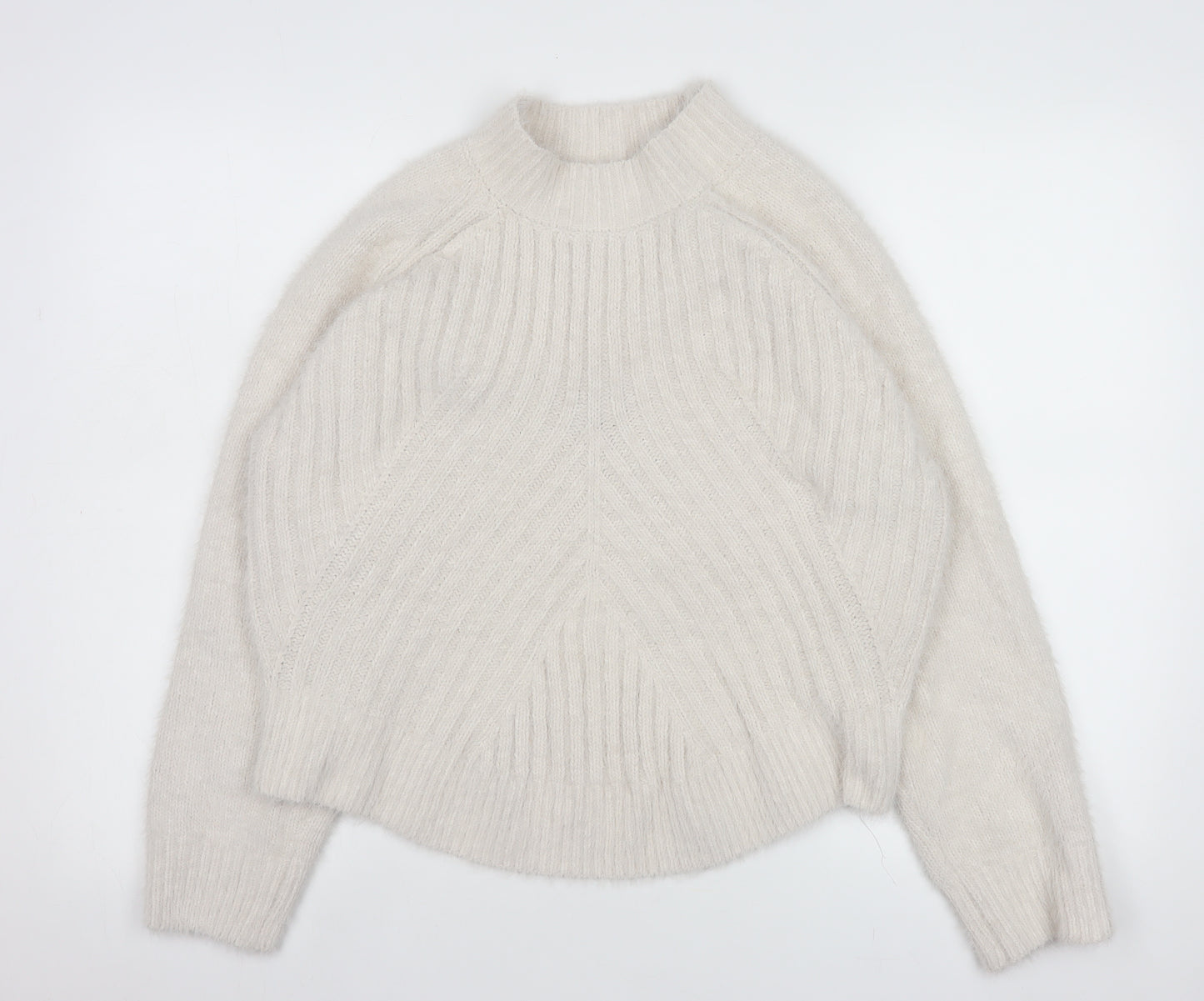 Gallery Women Ivory High Neck Knit Pullover Jumper Size 14
