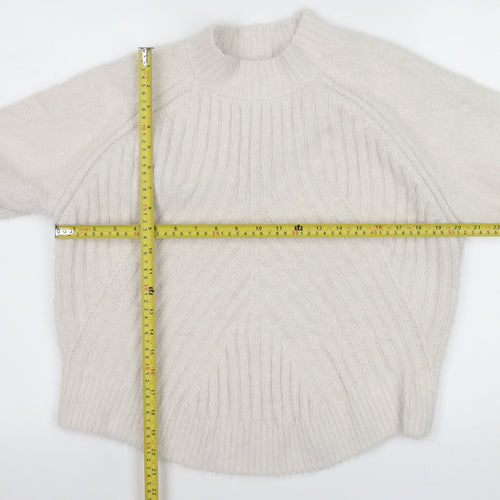 Gallery Women Ivory High Neck Knit Pullover Jumper Size 14