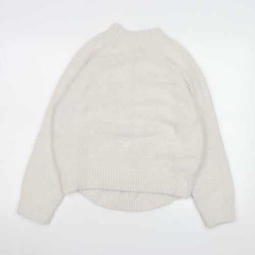 Gallery Women Ivory High Neck Knit Pullover Jumper Size 14