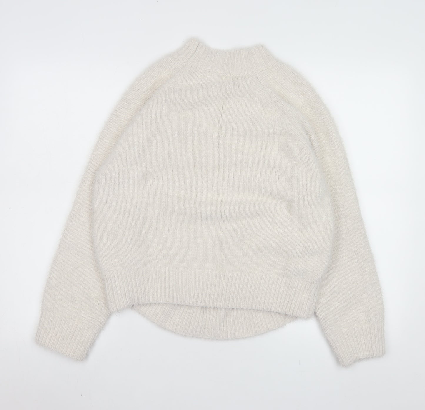 Gallery Women Ivory High Neck Knit Pullover Jumper Size 14