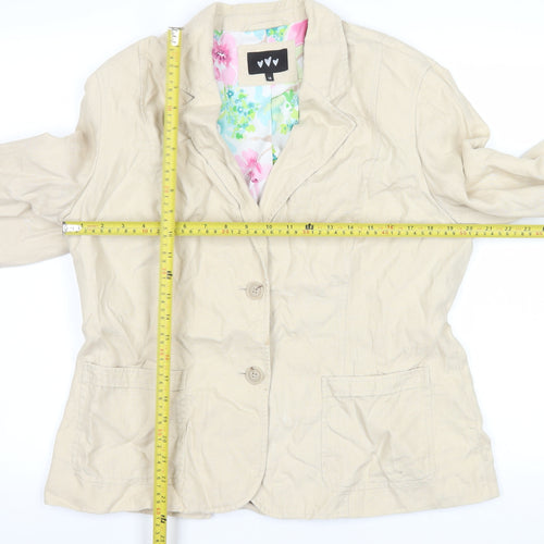 Marks & Spencer Per Una Beige Linen Single-Breasted Blazer Size 18