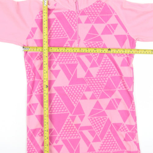 Mountain Warehouse Girls Pink Fleece Half Zip Pullover Sweatshirt 11-12 Years