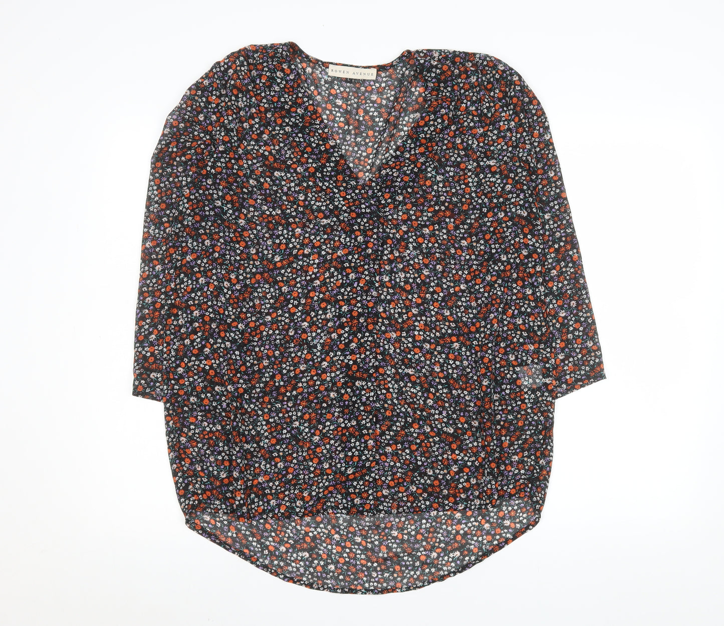 Rowen Avenue Womens Multicoloured Floral Tunic Blouse L