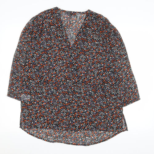 Rowen Avenue Womens Multicoloured Floral Tunic Blouse L