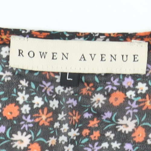 Rowen Avenue Womens Multicoloured Floral Tunic Blouse L