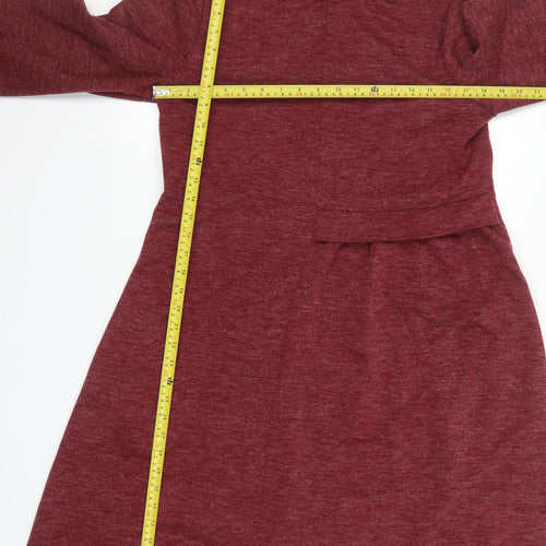 Pala D’Oro Women’s Red A-Line Roll Neck Knit Dress Size L