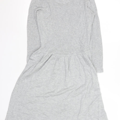 American Eagle Outfitters Women’s Grey Knit Long Sleeve Jumper Dress Size M