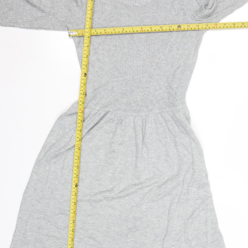 American Eagle Outfitters Women’s Grey Knit Long Sleeve Jumper Dress Size M
