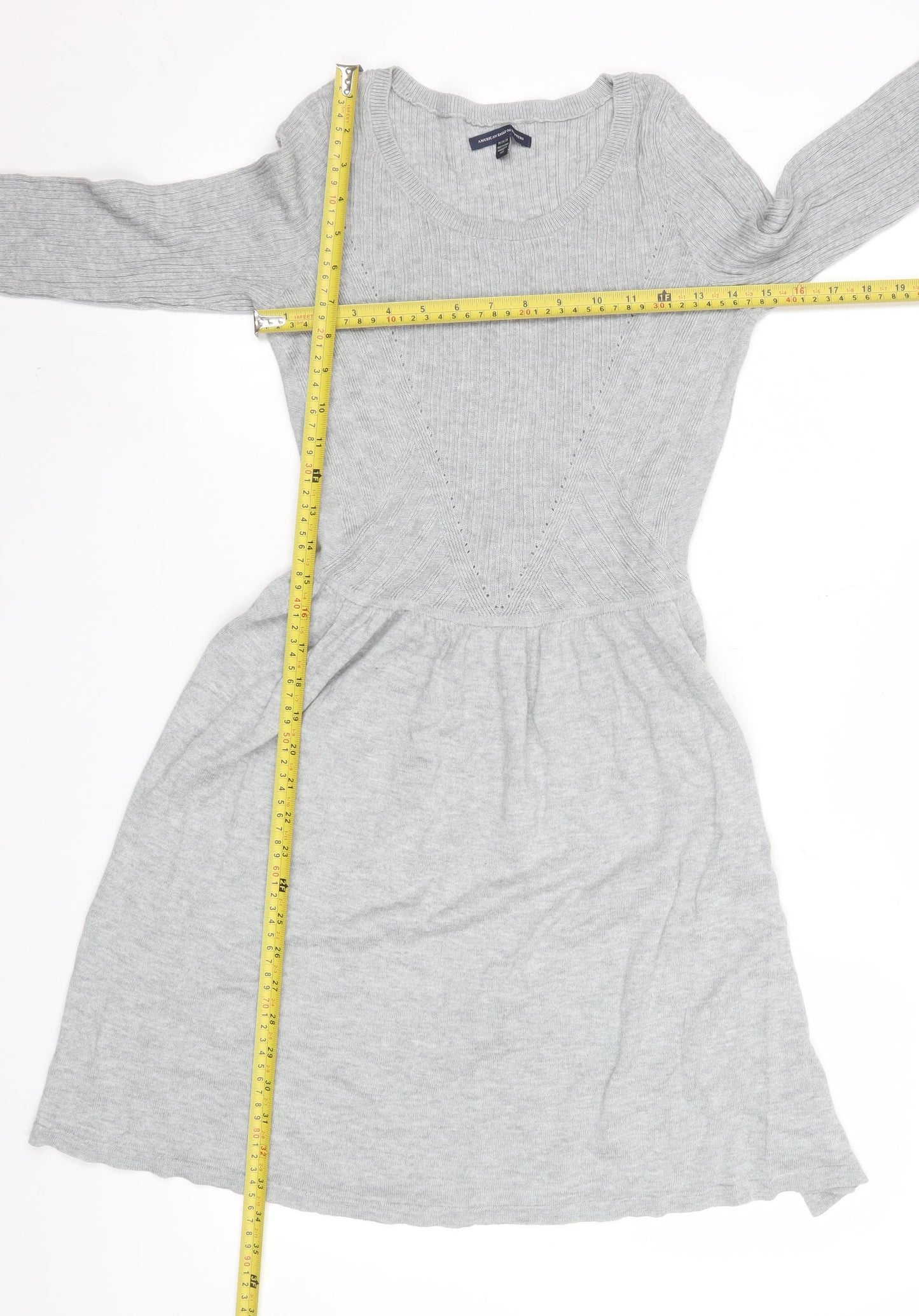 American Eagle Outfitters Women’s Grey Knit Long Sleeve Jumper Dress Size M