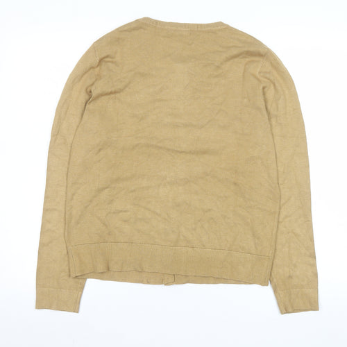 Jeanne Pierre Women's Beige Beaded Cardigan XL Knit Long Sleeve