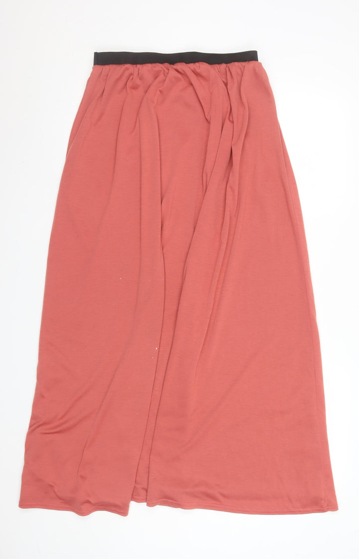Jane Norman Womens Pink Maxi Skirt Size 6 Polyester Long Elastic Waist