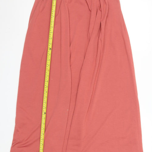 Jane Norman Womens Pink Maxi Skirt Size 6 Polyester Long Elastic Waist