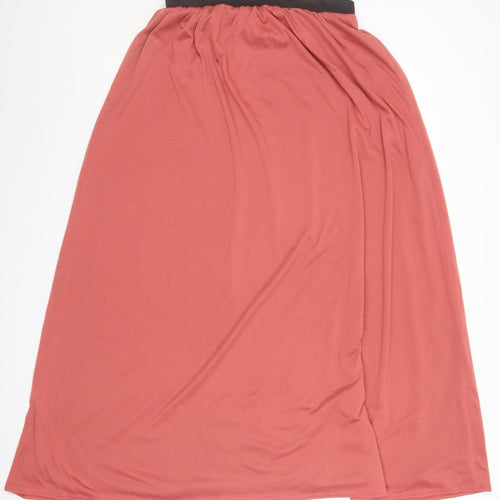 Jane Norman Womens Pink Maxi Skirt Size 6 Polyester Long Elastic Waist