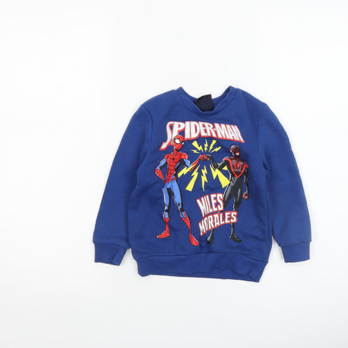 Marvel Boys Blue Spider-Man Miles Morales Pullover Sweatshirt 2-3 Years