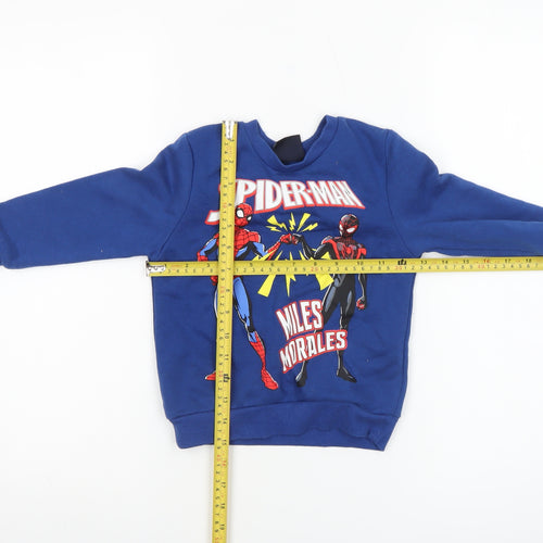 Marvel Boys Blue Spider-Man Miles Morales Pullover Sweatshirt 2-3 Years