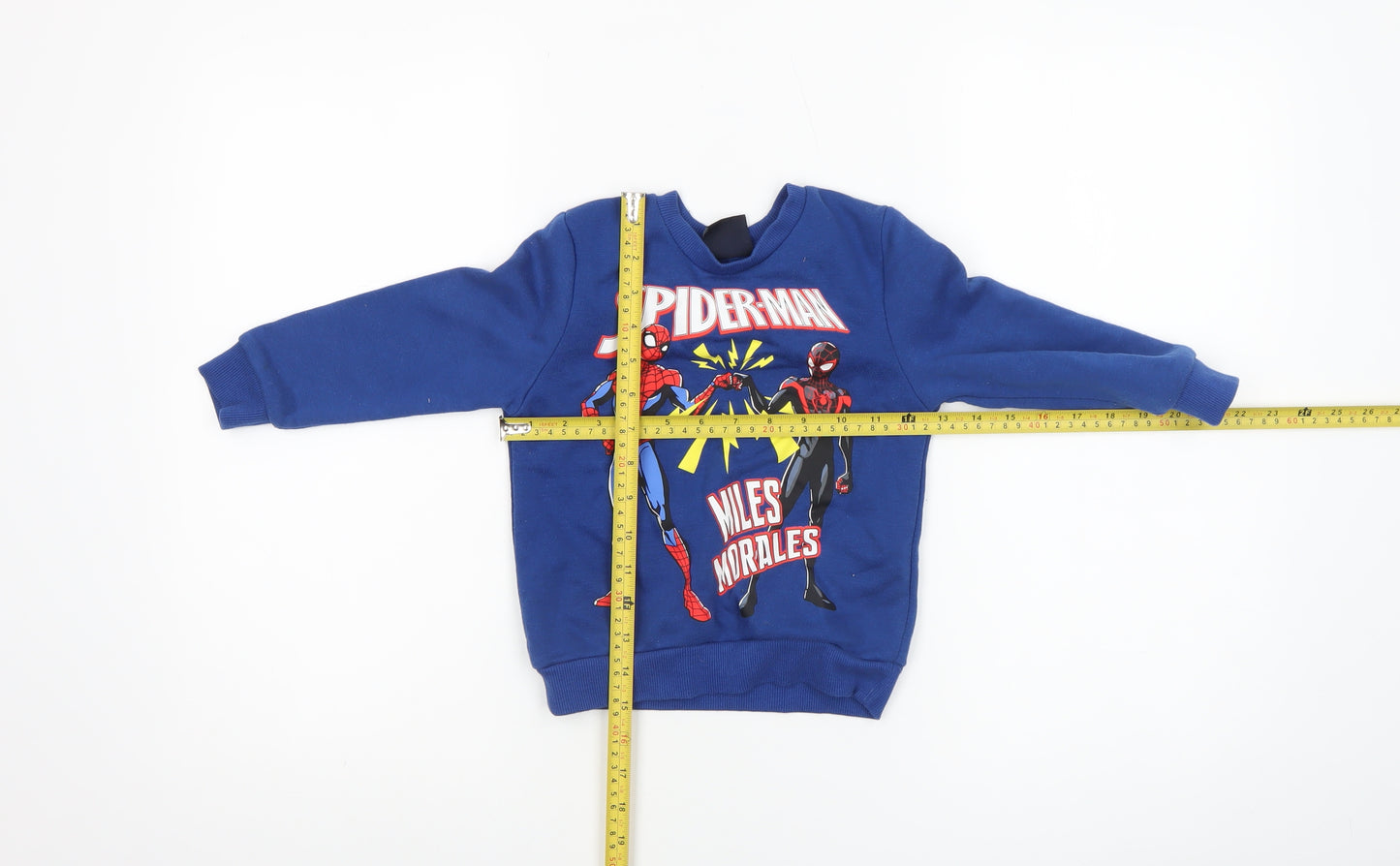 Marvel Boys Blue Spider-Man Miles Morales Pullover Sweatshirt 2-3 Years