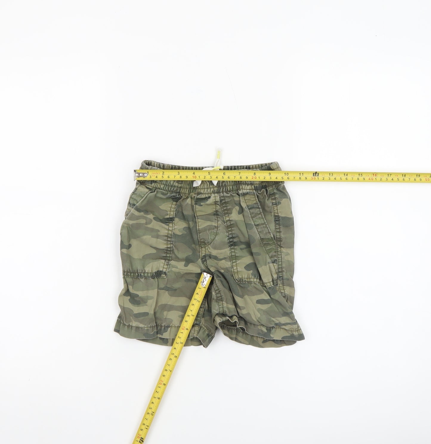 GAP Boys Green Camouflage Cargo Shorts 4 Years Elastic Waist