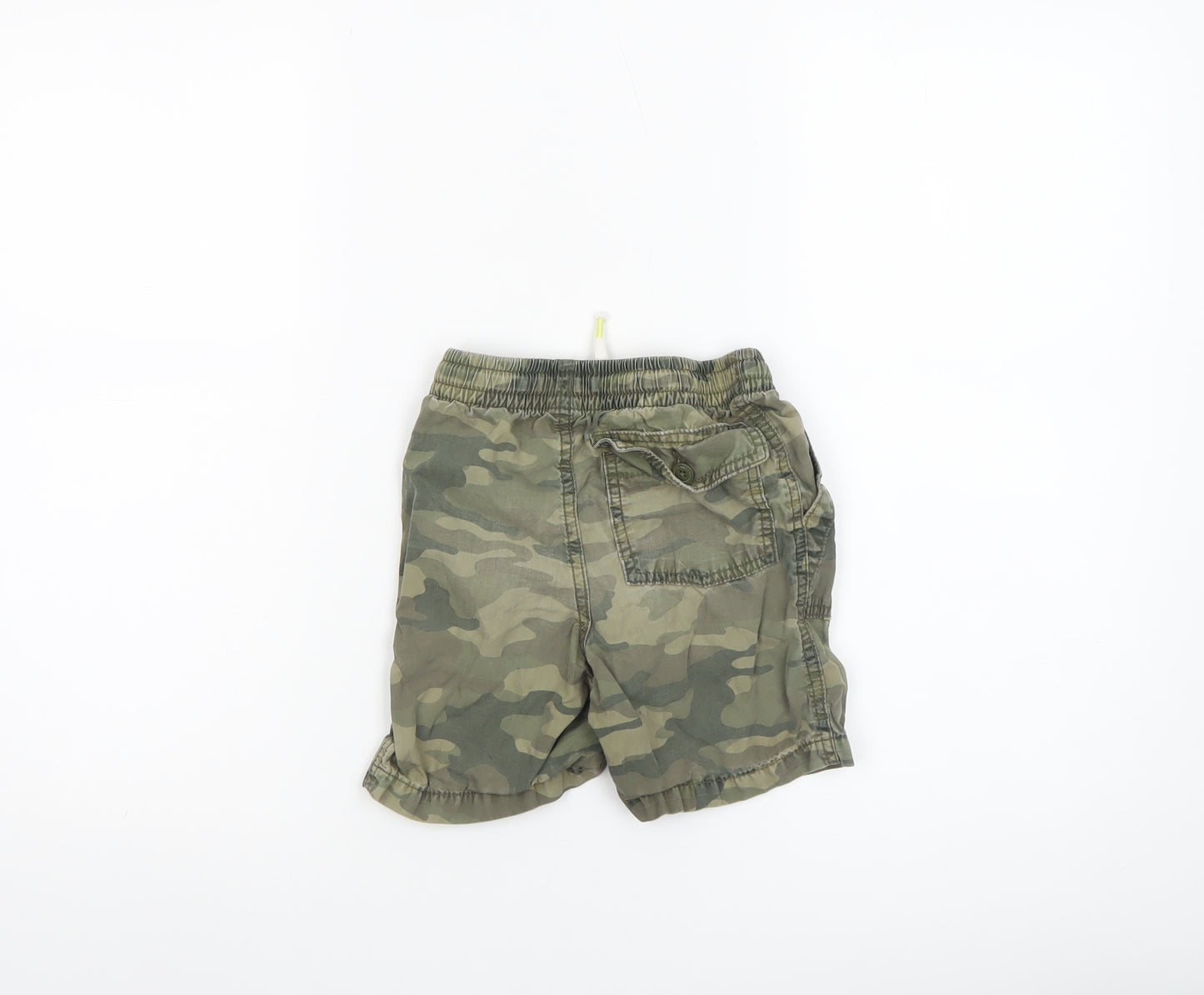 GAP Boys Green Camouflage Cargo Shorts 4 Years Elastic Waist