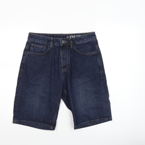 Primark Men Blue Denim Straight Casual Shorts W30