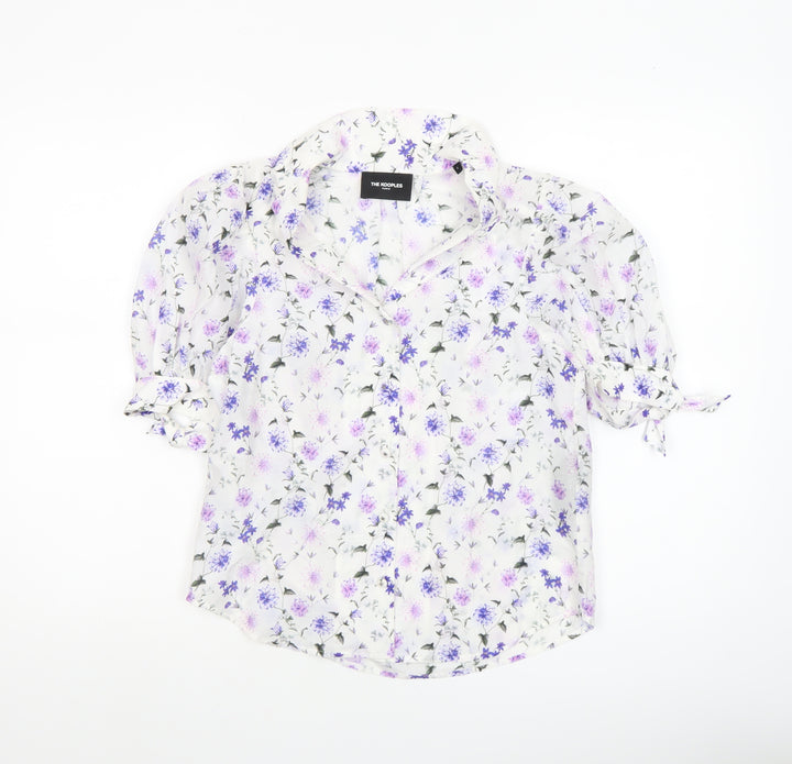 The Kooples Women's Multicoloured Floral Cotton Silk Blouse S