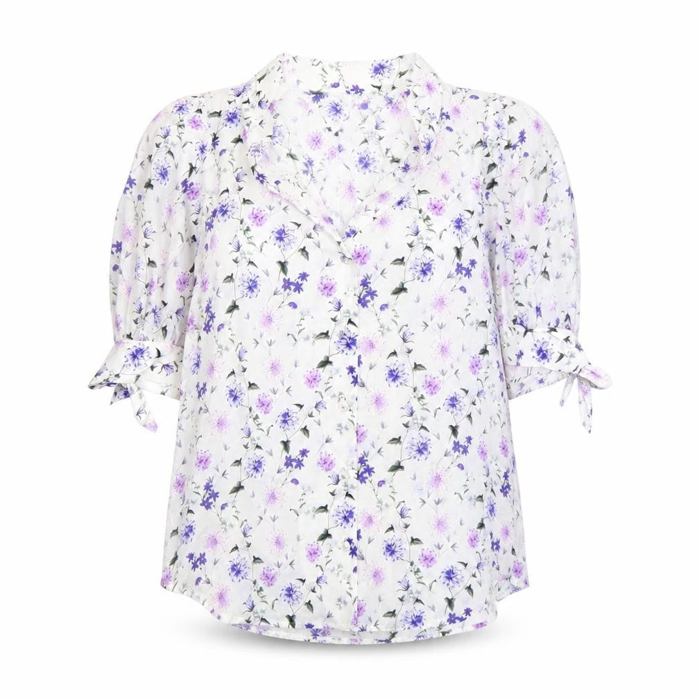 Front view of The Kooples Women's Multicoloured Floral Cotton Silk Blouse S