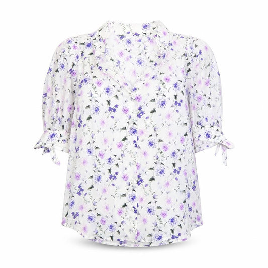 Front view of The Kooples Women's Multicoloured Floral Cotton Silk Blouse S