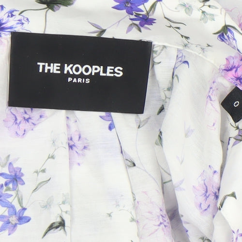 The Kooples Women's Multicoloured Floral Cotton Silk Blouse S