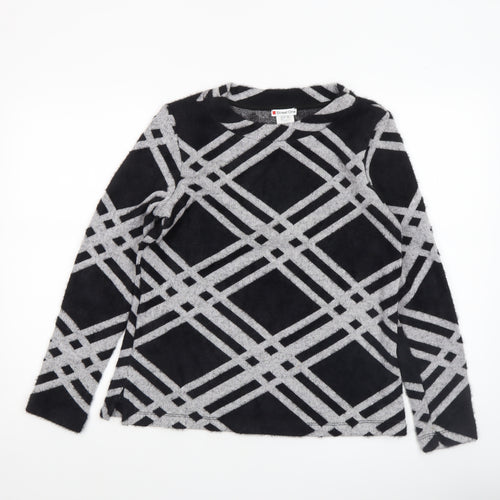 Street One Women's Black Geometric Knit Jumper Size 10