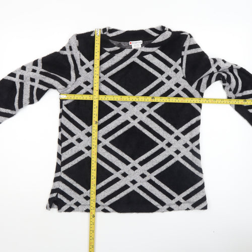 Street One Women's Black Geometric Knit Jumper Size 10