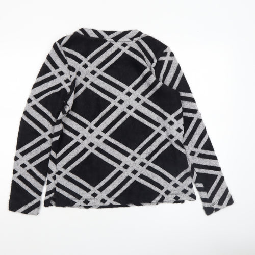 Street One Women's Black Geometric Knit Jumper Size 10