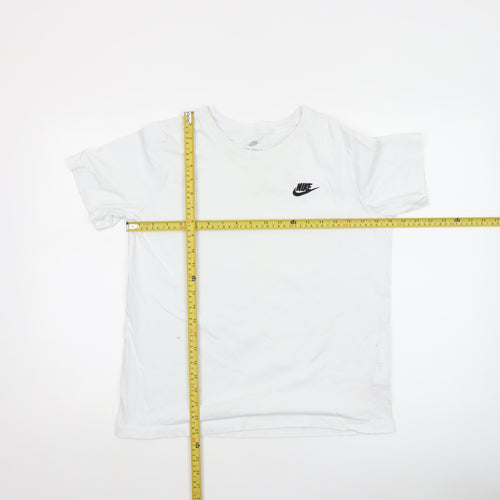Nike Boys White Crew Neck Short Sleeve Cotton Sports T-Shirt Size 158cm XL