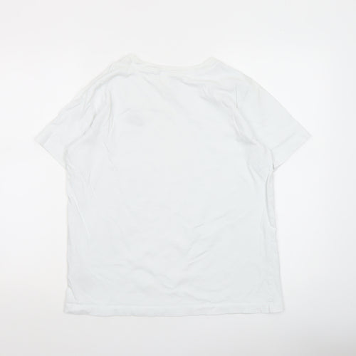 Nike Boys White Crew Neck Short Sleeve Cotton Sports T-Shirt Size 158cm XL